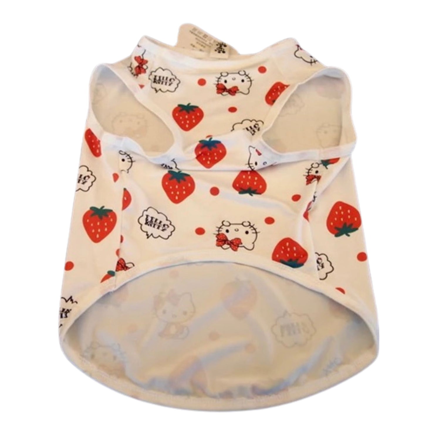Camiseta de manga corta de hello kitty y dinosaurio para perros grandes