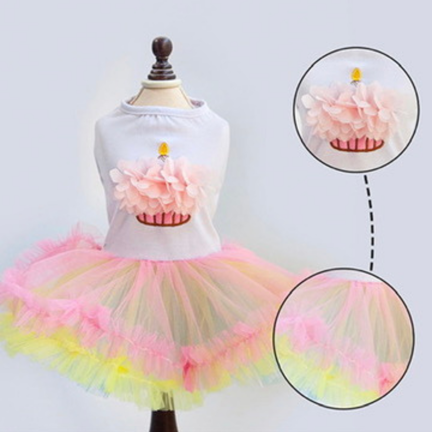 Vestido de cumpleaños muffin para perritas