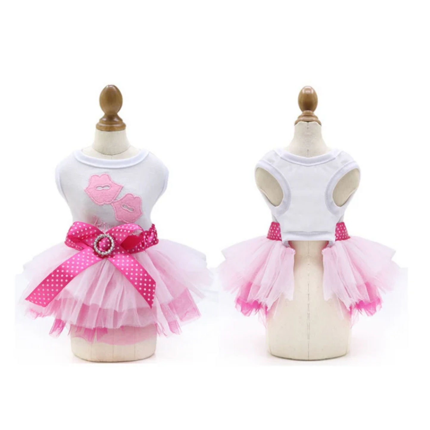 Vestido en algodón de besos para perras, especial San Valentin
