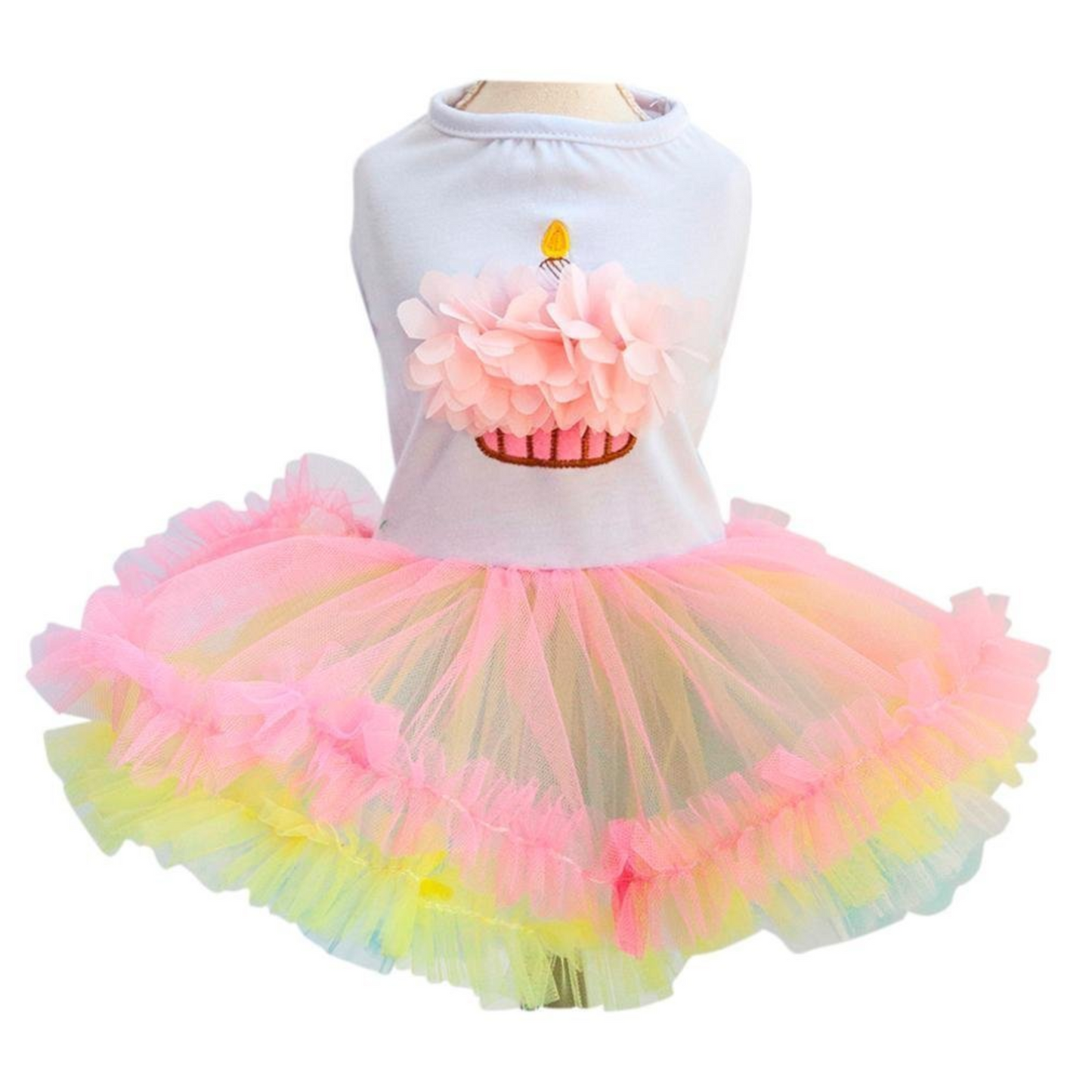 Vestido de cumpleaños muffin para perritas