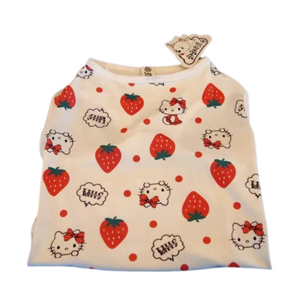 Camiseta de manga corta de hello kitty y dinosaurio para perros grandes