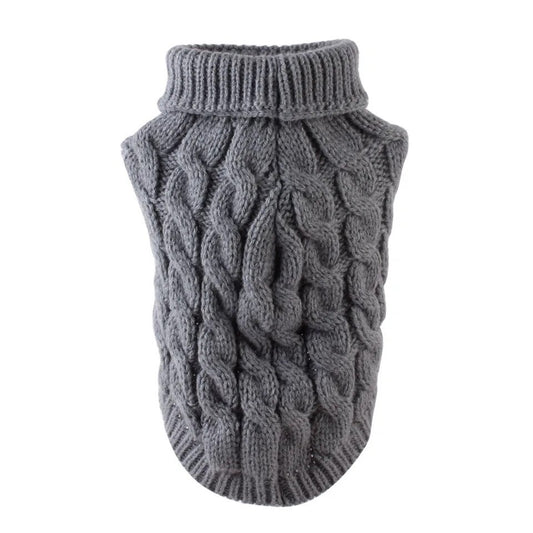 Jersey tejido para perro gris
