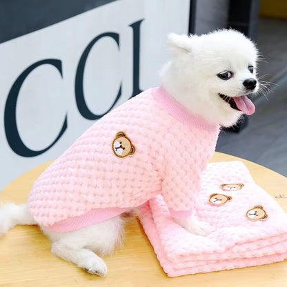Pijama manga corta borrego super suave para perros