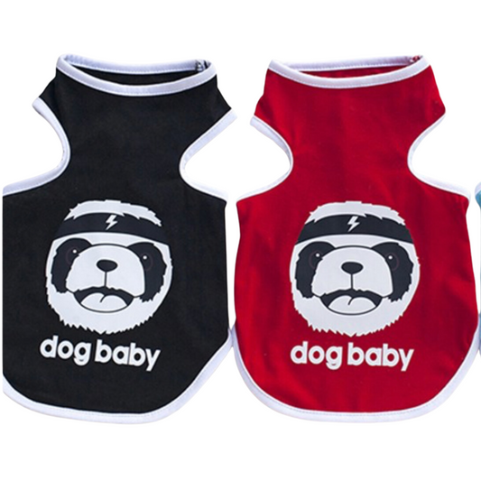 Camiseta de manga corta de algodón para perros