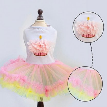 Vestido de cumpleaños muffin para perritas